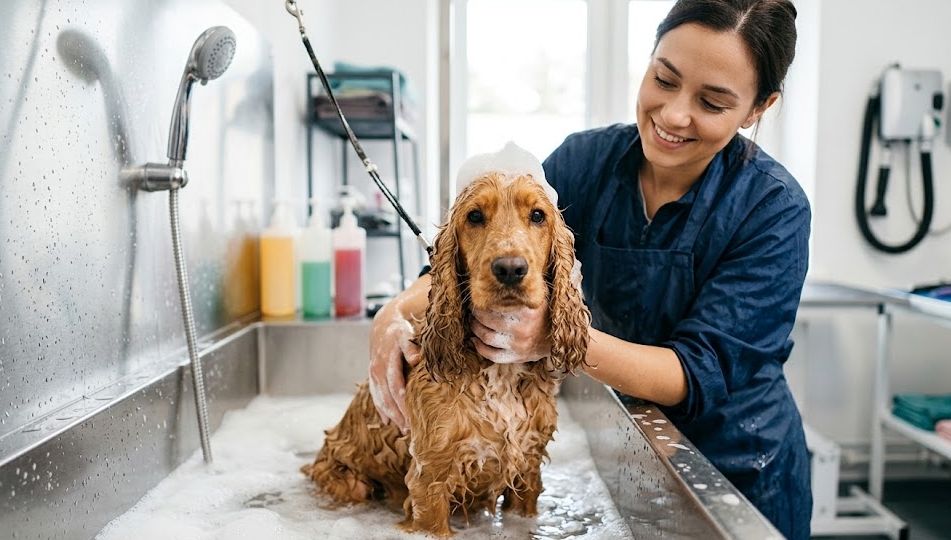 la importancia de los baños en los perros